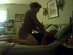 In a state of inactivity, a 66-year-old adulterous woman was riding her husband.